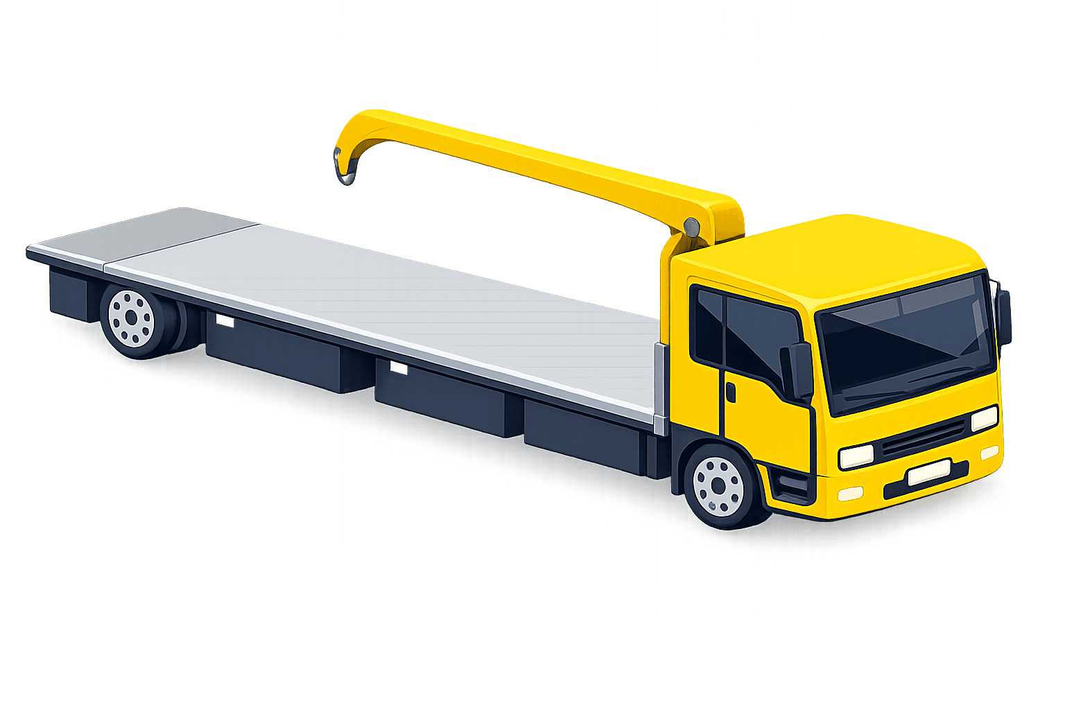 Large Flatbed With Crane